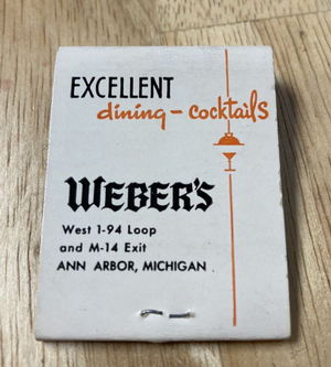 Webers Holiday House Motel - Matchbook